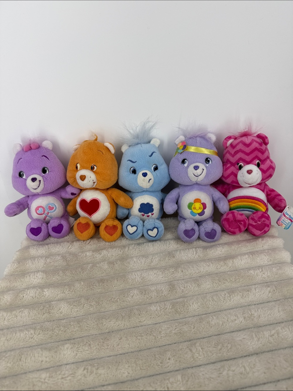Lot of (5) 9” Care Bears Plush Toy Set - Assorted Colors